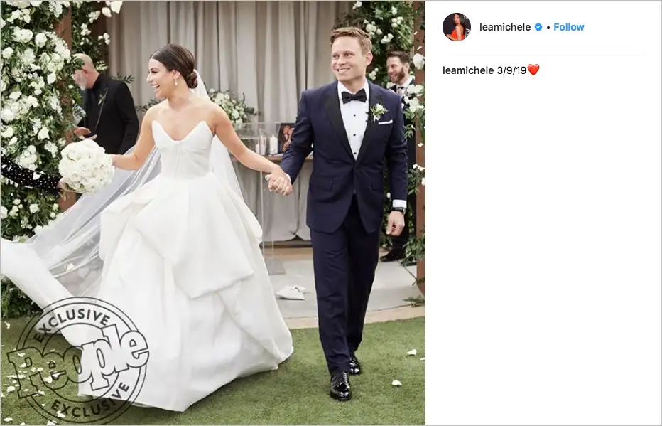 Lea michele wedding dress deals